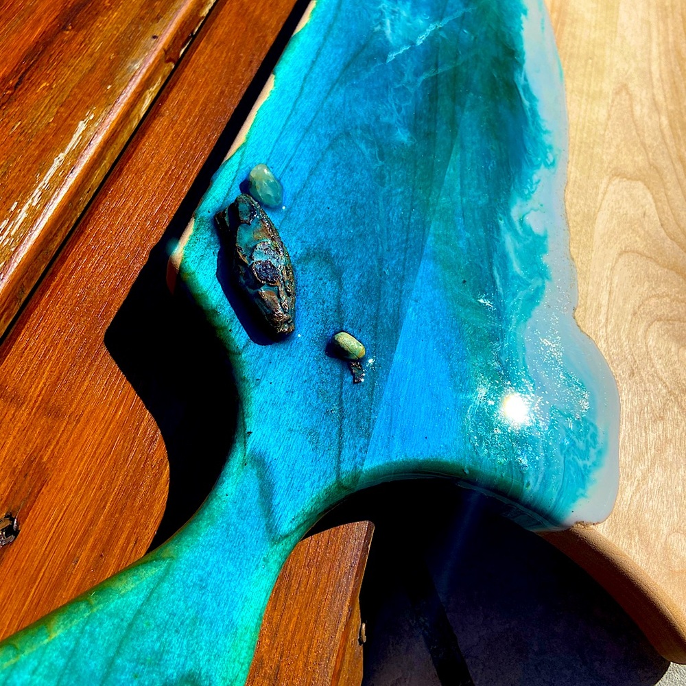 Oceanic Blue and Green Resin Sculpture